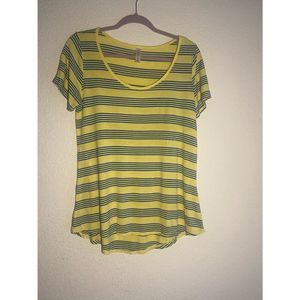 Lularoe Classic Tee blue and yellow